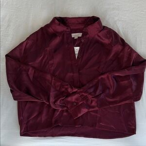 LOFT Deep Burgundy Blouse